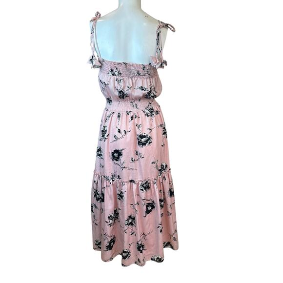 MISA Los Angeles Gandra Tiered Midi Dress Pink Floral Anthropologie sz L NWOT - Picture 7 of 14